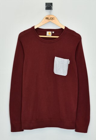Vintage Carhartt Sweater Maroon Medium