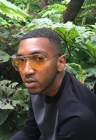 ORANGE LENS AVIATOR SUNGLASSES