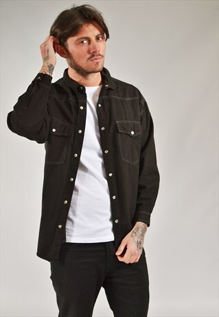 VINTAGE WESTERN DENIM SHIRT BLACK