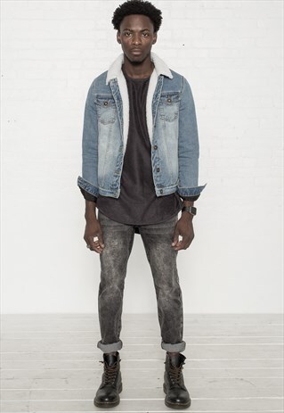 MARBLED DENIM JEANS