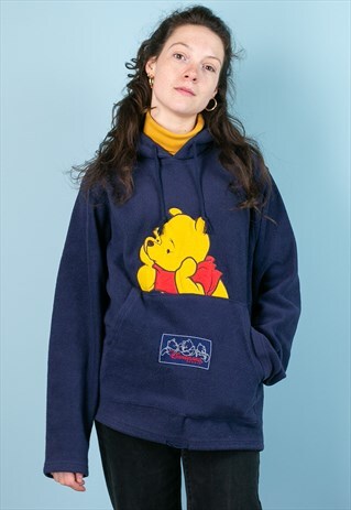 VINTAGE DISNEY WINNIE THE POOH FLEECE NAVY BLUE