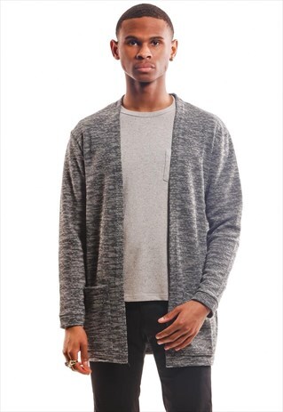 LONG CARDIGAN WITH POCKETS - GREY