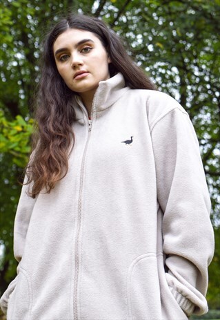 G&G UNISEX SAND FULL ZIP GOOSE FLEECE