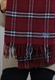 VINTAGE BURBERRY CHECK WOOL SCARF WITH LOGO LABEL