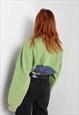 VINTAGE REWORKED CROPPED SWEATSHIRT TOP GREEN