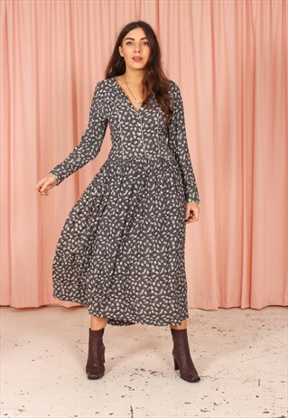 VINTAGE 90S MIDI DRESS IN FLORAL PRINT
