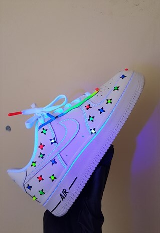 Nike air force 1 custom sneakers glow in dark 