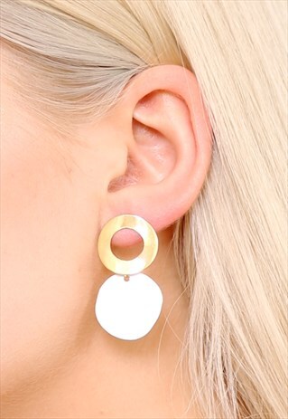 WHITE GOLD CIRCLE HOOP EARRINGS