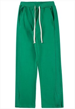 Split side joggers casual skater pants in black