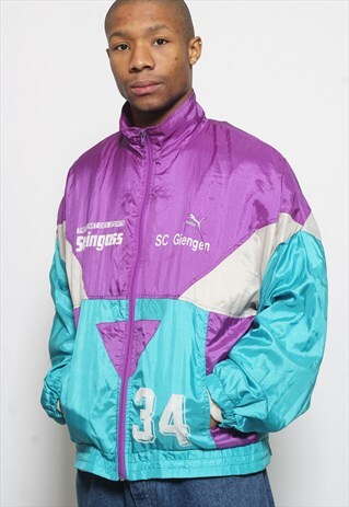 VINTAGE PUMA LOGO WINDBREAKER JACKET MULTI