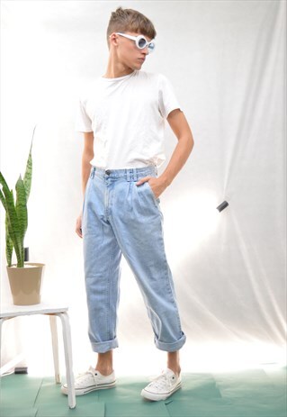VINTAGE DENIM REGULAR BLUE TROUSERS