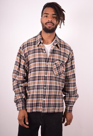 MENS VINTAGE SHIRT XXL MULTI CHECK 90S