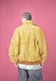 VINTAGE LIGHT BROWN CLASSIC 80'S SUEDE LEATHER BOMBER JACKET