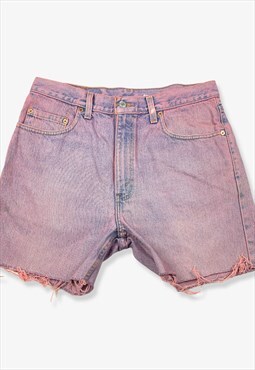 Vintage levi's 505 denim shorts pink/blue w32 BV14360