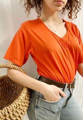 VINTAGE 90S NARANJA CITRUS EMBROIDERED T-SHIRT TOP BLOUSE