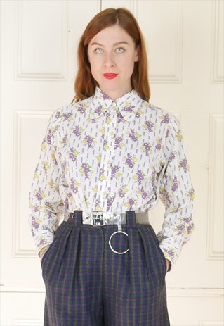 70S ROUND COLLAR FLORAL SHIRT