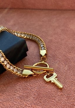 Authentic Louis Vuitton Tag Pendant Reworked Bracelet