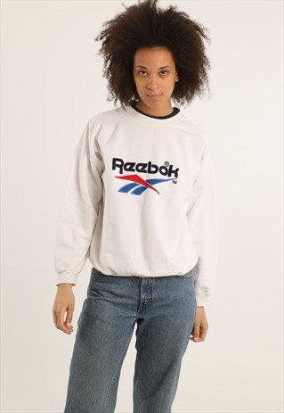 VINTAGE REEBOK EMBROIDERED SPELLOUT SWEATSHIRT