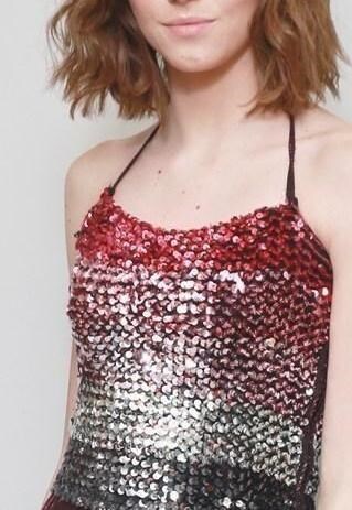 VINTAGE 1970'S OMBRE PINK & SILVER MINI SEQUIN DRESS