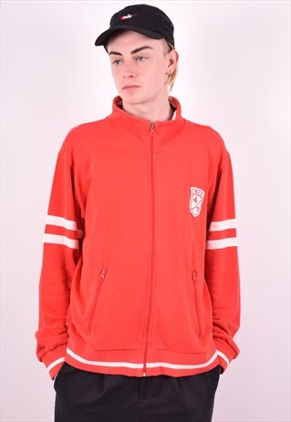 WRANGLER MENS VINTAGE TRACKSUIT TOP JACKET XXL RED 90'S