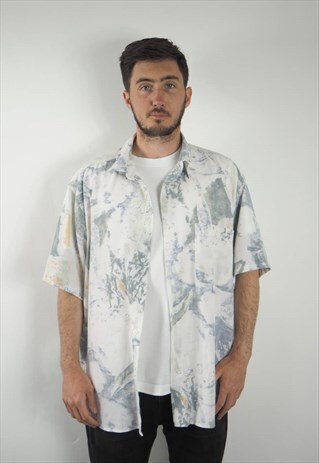 VINTAGE GREEN WATERCOLOUR 90'S SHIRT