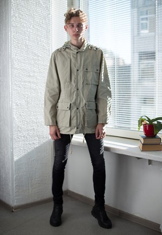 VINTAGE 90'S BEIGE PARKA