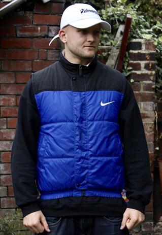 VINTAGE BLUE NIKE GILET MEDIUM