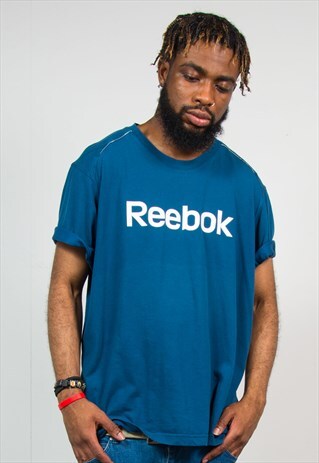 VINTAGE REEBOK BLUE SPELLOUT T-SHIRT