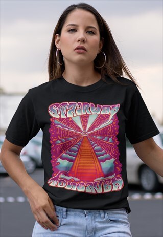 LED ZEPPELIN,BLACK VINTAGE BAND T SHIRT STAIRWAY TO HEAVEN