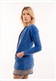 PLAIN COLOR FLUFFY CARDIGAN