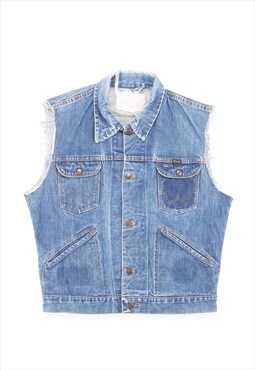 WRANGLER Blue 90s Classic Casual Denim Gilet Mens S