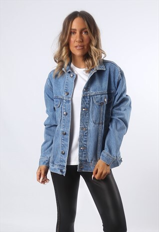 LEE DENIM JACKET OVERSIZED FITTED VINTAGE UK 16 (BF4R)