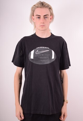 NIKE MENS VINTAGE T-SHIRT TOP LARGE BLACK 90S