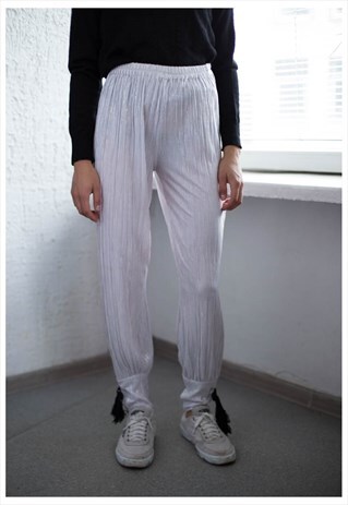 VINTAGE 80'S SILVER SHIMMERING HAREM STYLE TROUSERS
