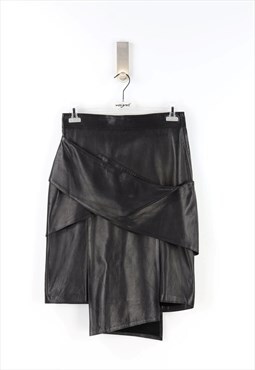 Gianni Versace 80's Vintage Leather Skirt in Black - M