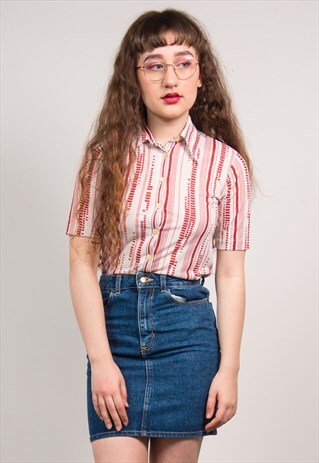 VINTAGE 70'S RED STRIPED SHIRT