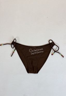 Y2K slogan bikini bottoms