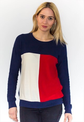 RETRO TOMMY HILFIGER KNITTED FLAG JUMPER