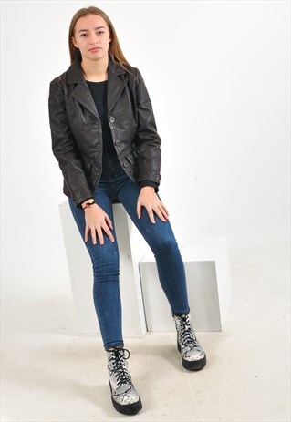 VINTAGE 90'S REAL LEATHER BLAZER JACKET