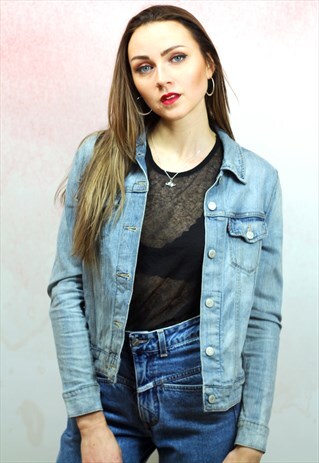 1990S VINTAGE WASHED LIGHT DENIM JACKET