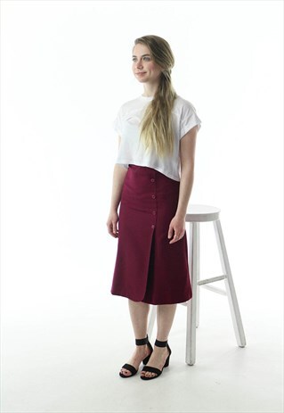 TULIP RASPBERRY SKIRT / HIGH WASTED RETRO SKIRT