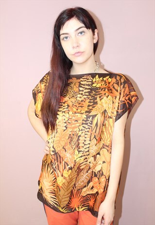 MULTI RETRO ALTERNATIVE AZTEC FLORAL PRINT BANDANA SCARF TOP