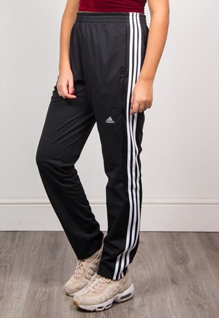 ADIDAS VINTAGE 90'S BLACK TRACKSUIT BOTTOMS TROUSERS