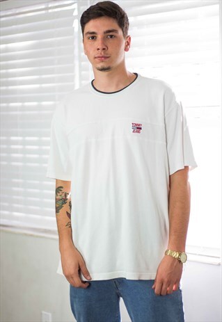 VINTAGE TOMMY JEANS HILFIGER T-SHIRT LOGO 90S XL 10.1