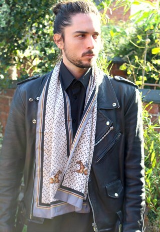 VINTAGE 70S MOD PAISLEY SCARF - SAMMY - INDIE - HORSES GENTS