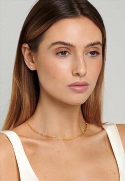 Link Chain Necklace or Choker in Gold