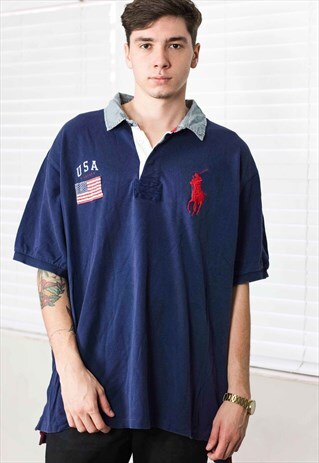 VINTAGE RALPH LAUREN SHIRT LOGO 90S XXXL 14.6