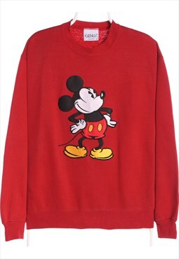 Disney 90's Crewneck Mickey Mouse Sweatshirt Medium Red