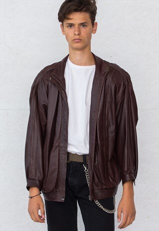 VINTAGE BROWN GUNILLAN NAHKA LEATHER JACKET