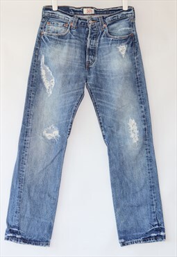 Vintage Distressed 501 Blue Levi Jeans